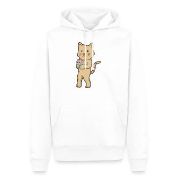 Katze Kuchen - Männer Premium Bio Hoodie - Weiß - Vorne - Nico (187cm)