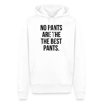 NO PANTS ARE THE BEST PANTS - Männer Premium Bio Hoodie - Weiß - Vorne - Nico (187cm)