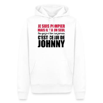 je suis pompier le seul feu que je n'éteindrai - Sweat à capuche Premium bio Homme - blanc - Devant - Nico (187cm)