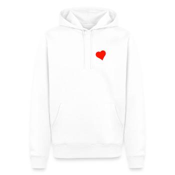 Herz - Männer Premium Bio Hoodie - Weiß - Vorne - Nico (187cm)