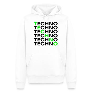 Techno Rave - Männer Premium Bio Hoodie - Weiß - Vorne - Nico (187cm)