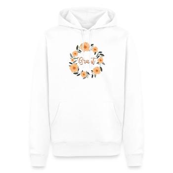 Braut Bride to be Blumenkranz Geschenk JGA - Männer Premium Bio Hoodie - Weiß - Vorne - Nico (187cm)