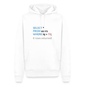 Programmer Admin Funny SQL Code - Men’s Premium Organic Hoodie - white - Front - Nico (187cm)