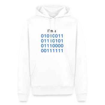 Programmierer Binär - Ich bin ein Nerd - Männer Premium Bio Hoodie - Weiß - Vorne - Nico (187cm)