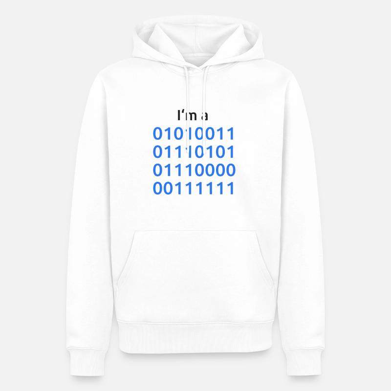 Programmer Binary - I'm a nerd - Men’s Premium Organic Hoodie - white