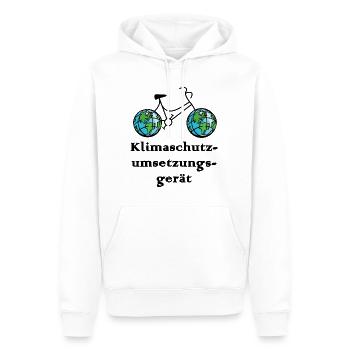 Klimaschutzfahrrad - Männer Premium Bio Hoodie - Weiß - Vorne - Nico (187cm)