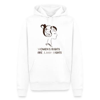 Les droits des femmes sont des droits humains - Sweat à capuche Premium bio Homme - blanc - Devant - Nico (187cm)