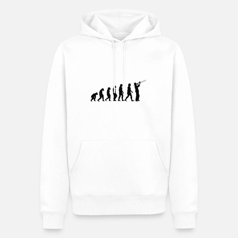 Posaunist Evolution Posaune - Männer Premium Bio Hoodie - Weiß