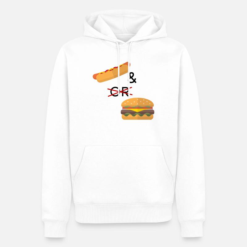 Hotdog oder Burger - Männer Premium Bio Hoodie - Weiß