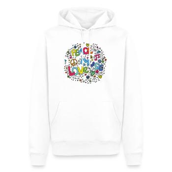 Hippie hippy flower power frieden retro - Männer Premium Bio Hoodie - Weiß - Vorne - Nico (187cm)