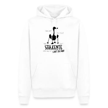 Stockente Silhouette Läuft Bei Dir Nordic Walking - Männer Premium Bio Hoodie - Weiß - Vorne - Nico (187cm)