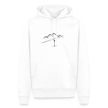 Skilift vor Bergen - Männer Premium Bio Hoodie - Weiß - Vorne - Nico (187cm)