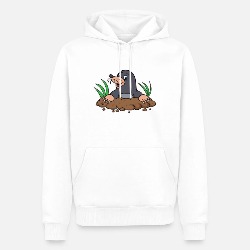 Maulwurf - Comic - Cartoon - Geschenkidee - Männer Premium Bio Hoodie - Weiß