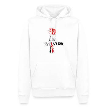 Révolution Love Faust Rose résistance rébellion - Sweat à capuche Premium bio Homme - blanc - Devant - Nico (187cm)