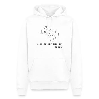Verset biblique - chrétien - Sweat à capuche Premium bio Homme - blanc - Devant - Nico (187cm)