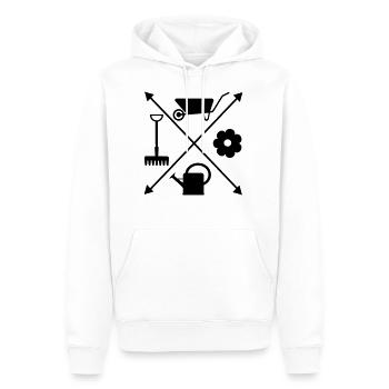 gartenkreuz2 - Männer Premium Bio Hoodie - Weiß - Vorne - Nico (187cm)