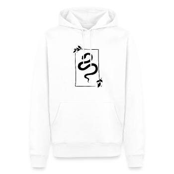 Schlange - Snake - Männer Premium Bio Hoodie - Weiß - Vorne - Nico (187cm)