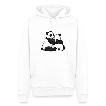 Panda aimant - Sweat à capuche Premium bio Homme - blanc - Devant - Nico (187cm)