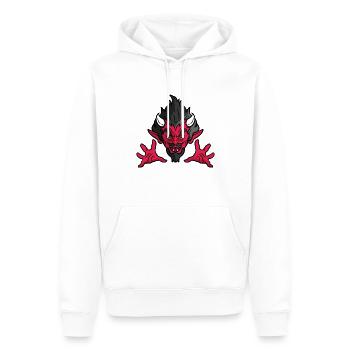 Visage de diable - Sweat à capuche Premium bio Homme - blanc - Devant - Nico (187cm)