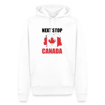 Next stop Canada trip - Men’s Premium Organic Hoodie - white - Front - Nico (187cm)