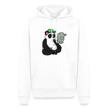 Fumer hipster panda - Sweat à capuche Premium bio Homme - blanc - Devant - Nico (187cm)