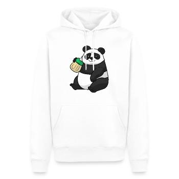Baby Panda mit Trinkflasche - Männer Premium Bio Hoodie - Weiß - Vorne - Nico (187cm)