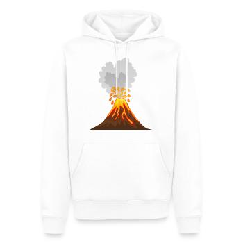Volcan, lave, cendre, magma, géologue, volcan - Sweat à capuche Premium bio Homme - blanc - Devant - Nico (187cm)