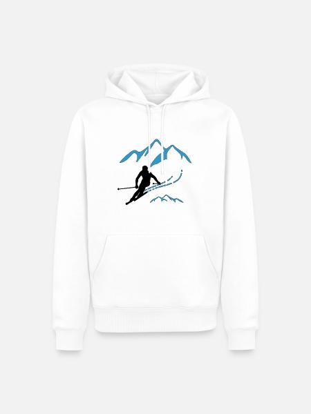 Skifahren Skifahrer Snowboard Wintersport Skifahre - Männer Premium Bio Hoodie - Weiß