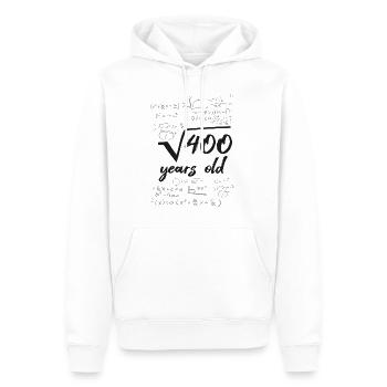 400 ans mathématicien racine 20 ans - Sweat à capuche Premium bio Homme - blanc - Devant - Nico (187cm)