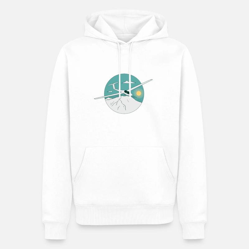 Planeur planeur planeur - Sweat à capuche Premium bio Homme - blanc