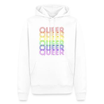 queer rainbowdesign - Men’s Premium Organic Hoodie - white - Front - Nico (187cm)