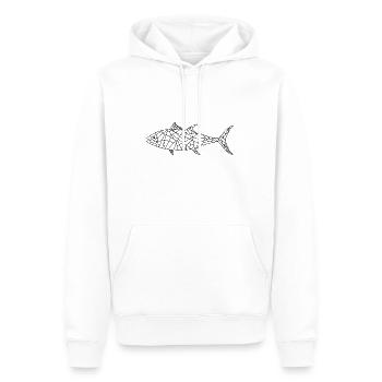 Poisson - Sweat à capuche Premium bio Homme - blanc - Devant - Nico (187cm)