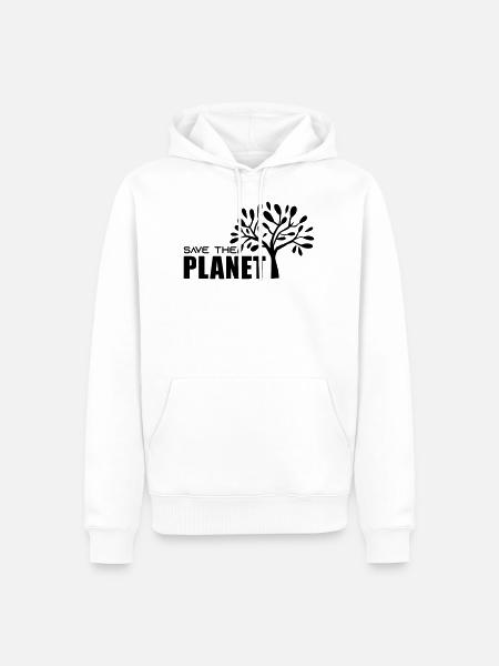 SAVE THE PLANET - Männer Premium Bio Hoodie - Weiß