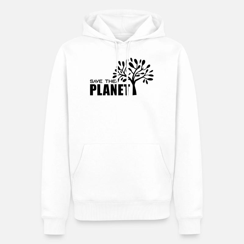 SAVE THE PLANET - Männer Premium Bio Hoodie - Weiß