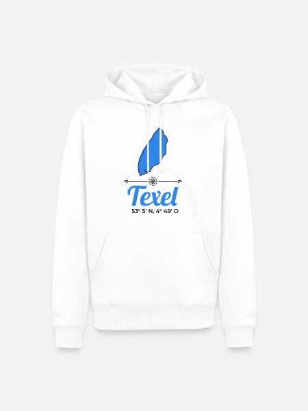 Texel Niederlande Holland Insel Koordinaten - Männer Premium Bio Hoodie - Weiß