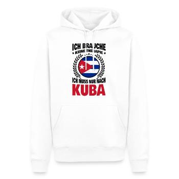 Ich brauche keine Therapie Ich muss nur nach Kuba - Männer Premium Bio Hoodie - Weiß - Vorne - Nico (187cm)