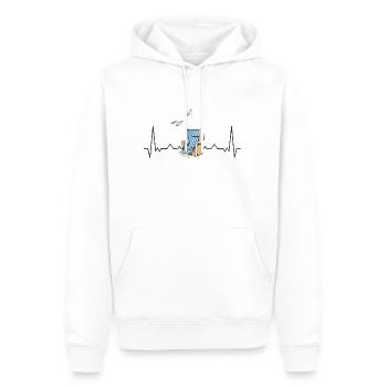 Strandkorb Herzschlag Plage Mer Baltique Mer du Nord - Sweat à capuche Premium bio Homme - blanc - Devant - Nico (187cm)