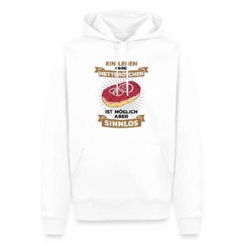 Mett Mettbrötchen Hackfleisch Hackepeter Brötchen - Männer Premium Bio Hoodie - Weiß - Vorne - Nico (187cm)