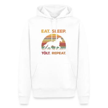 Cheval islandais manger sommeil Tölt répéter cadeau rétro - Sweat à capuche Premium bio Homme - blanc - Devant - Nico (187cm)