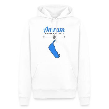 Îles de la Frise orientale - coordonnées Amrum - Sweat à capuche Premium bio Homme - blanc - Devant - Nico (187cm)
