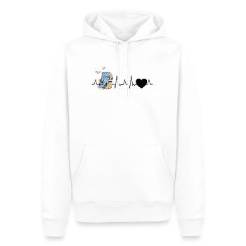Plage panier battement de coeur plage Baltique mer du Nord - Sweat à capuche Premium bio Homme - blanc - Devant - Nico (187cm)