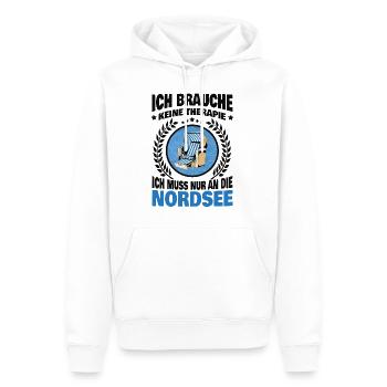 Ich brauche keine Therapie - Ich muss nur zur Nord - Männer Premium Bio Hoodie - Weiß - Vorne - Nico (187cm)