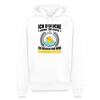 Gummiente Quietscheente Witziger Spruch - Männer Premium Bio Hoodie - Weiß - Vorne - Nico (187cm)