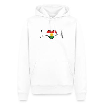 Origine du rythme cardiaque du drapeau du Kurdistan - Sweat à capuche Premium bio Homme - blanc - Devant - Nico (187cm)
