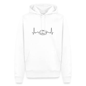 Leberkas Leberkas heartbeat rolls meat cheese - Men’s Premium Organic Hoodie - white - Front - Nico (187cm)