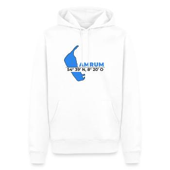 Îles de la Frise orientale - coordonnées Amrum - Sweat à capuche Premium bio Homme - blanc - Devant - Nico (187cm)