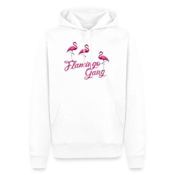 Flamingo Gang - Sweat à capuche Premium bio Homme - blanc - Devant - Nico (187cm)