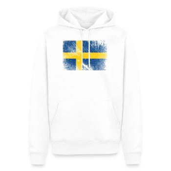 Drapeau de la Suède - grunge vintage - Sweat à capuche Premium bio Homme - blanc - Devant - Nico (187cm)