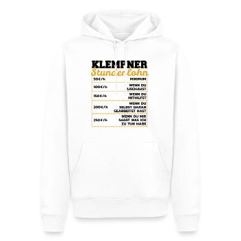 Klempner Stundenlohn Heizungsbauer Stundensatz - Männer Premium Bio Hoodie - Weiß - Vorne - Nico (187cm)