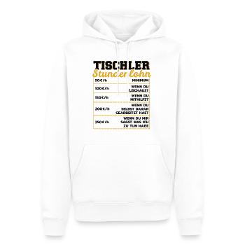 Tischler Stundenlohn Schreiner Stundensatz - Männer Premium Bio Hoodie - Weiß - Vorne - Nico (187cm)